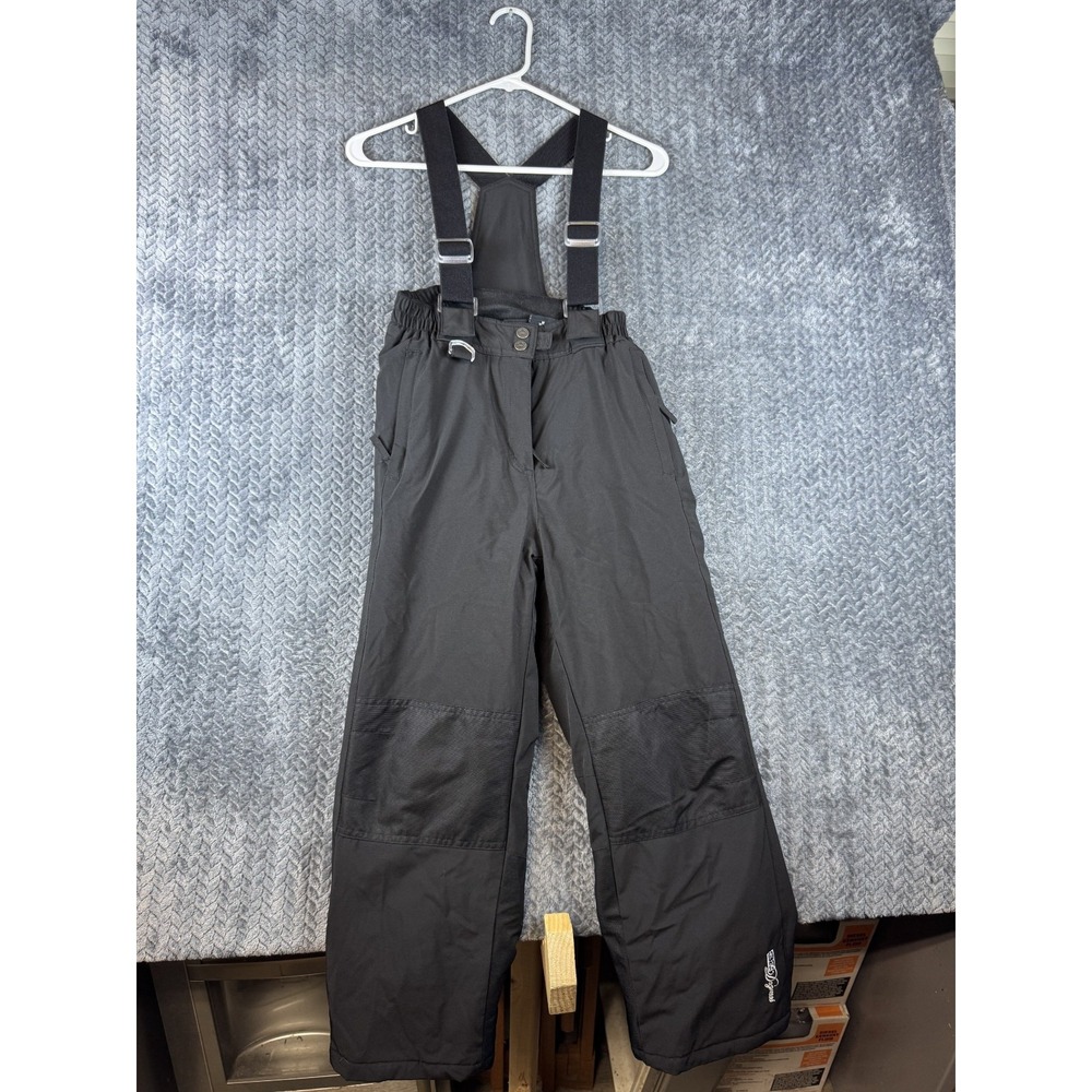 Weatherproof 32 Degrees Boys Snow Pants Black M 10/12 Adjustable Straps Bibs